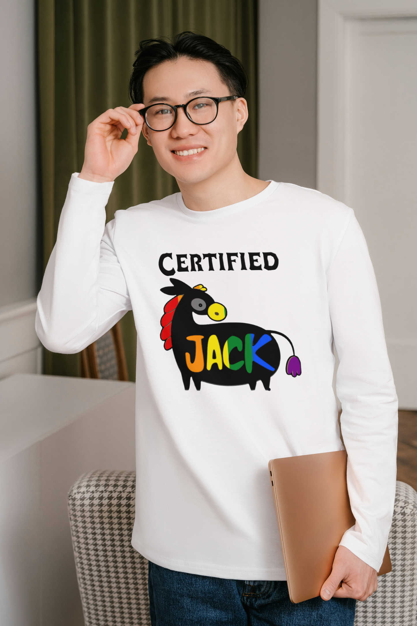 Certified Jackass – Men’s Long Sleeve T-Shirt | Pride Edition
