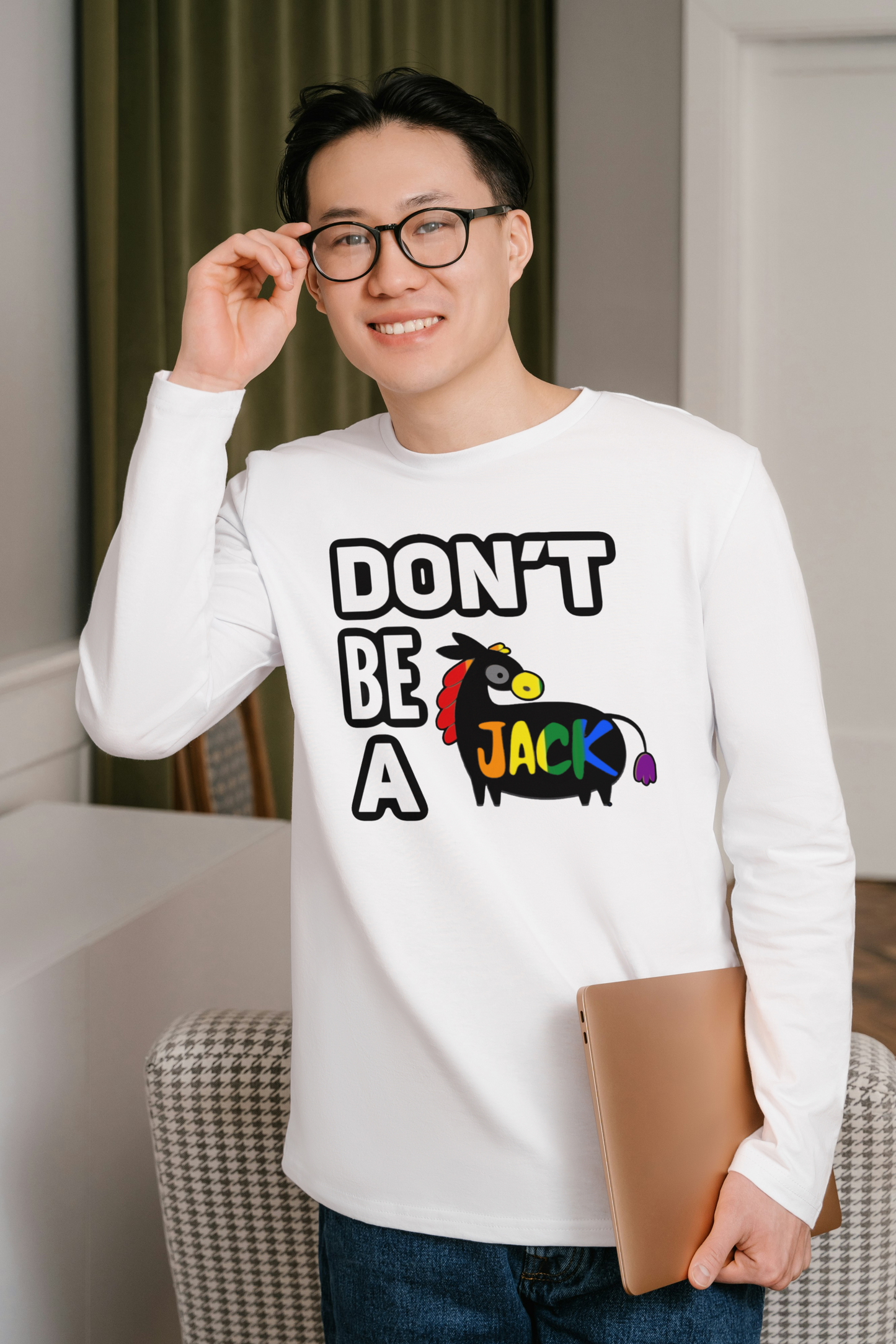 Don’t Be a Jackass – Men’s Long Sleeve T-Shirt | Pride Edition