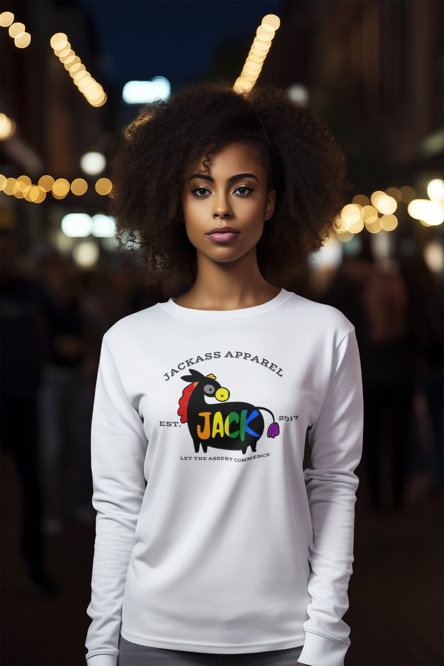 Jackass Apparel Established 2017 Women's Long-Sleeve T-Shirt Pride Edition